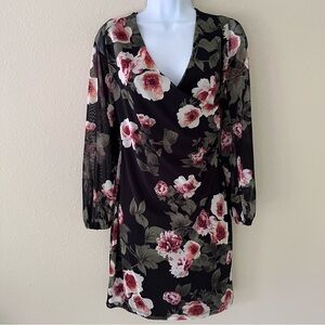 Charlotte‎ Russe Vintage Y2K Mini Dress Size Medium Floral Mesh Romance